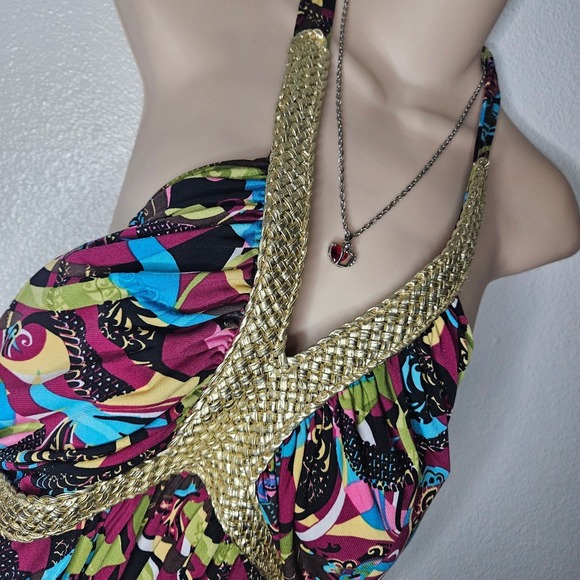 Bisou Bisou Geometric Print Halter Top - Picture 3 of 5